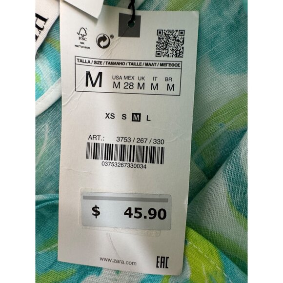 2/$30 NWT Zara Medium Tropical Print Sarong Wrap Mini Skirt - Picture 8 of 11